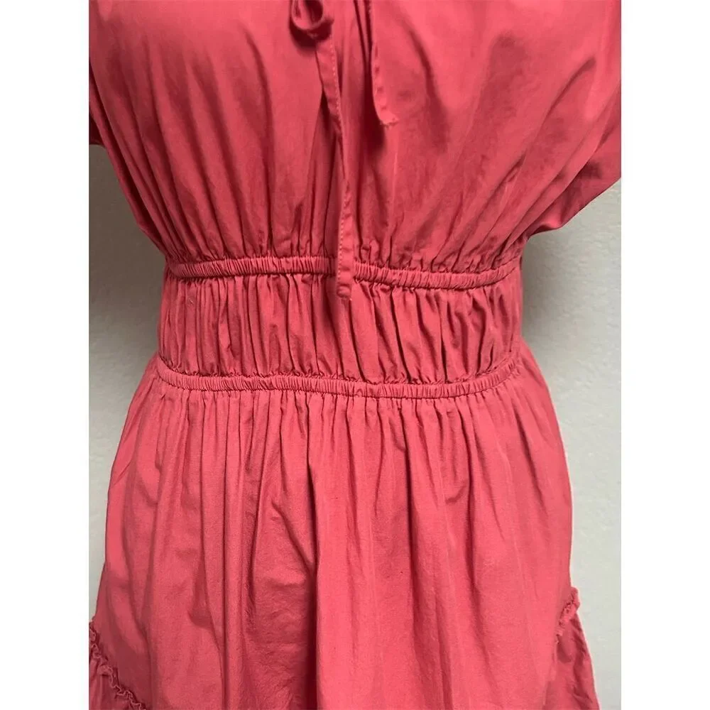 J. Crew Women's XS Standard Red Chic Tiered Knee Length Party Dress - Picture 3 of 9